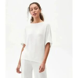 Michael Stars Ellie Elbow Sleeve Top in Chalk | Size XXL